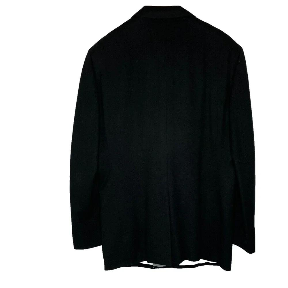 Men's 46R Vtg Biella Italy Black Wool/Cashmere Two Button Blazer